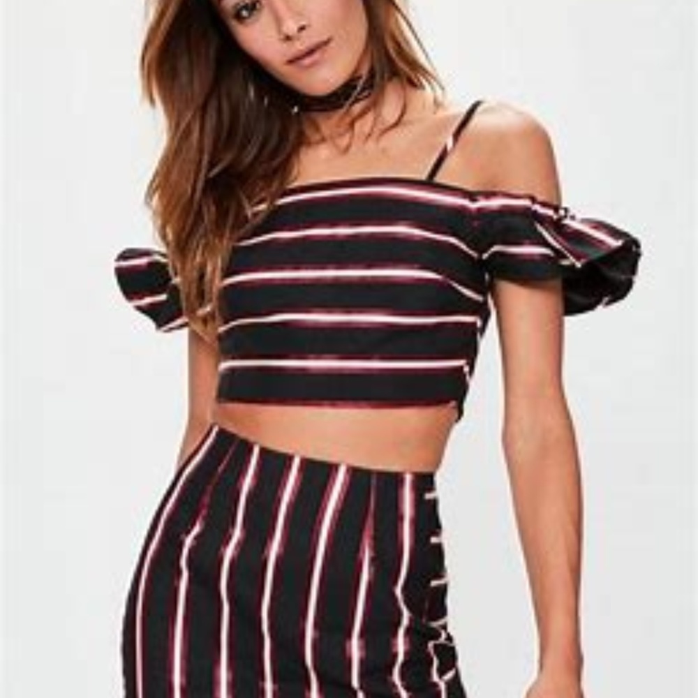 NWOT Satin Off-Shoulder Crop Blouse *2*